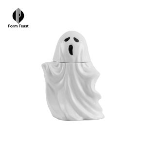 formfeast ghost mug halloween mug novelty ghost mug 3d cute ceramic coffee cup perfect for halloween decor and christmas birthday white elephant gifts for coffee milk tea lover (white)