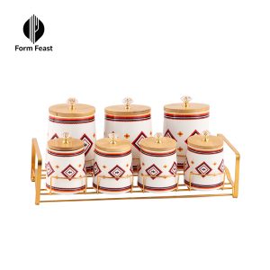 7 piece airtight ceramic canister set wholesale
