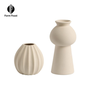 Form Feast Beige Matte Vases 2 Styles Wholesale