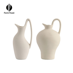 Form Feast beige matte pitcher vases two shapes for bulk