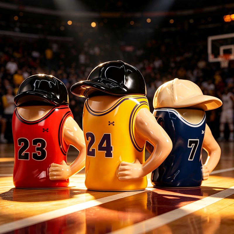 3D basketball player ceramic mugs group shot 450ml - Form Feast wholesale