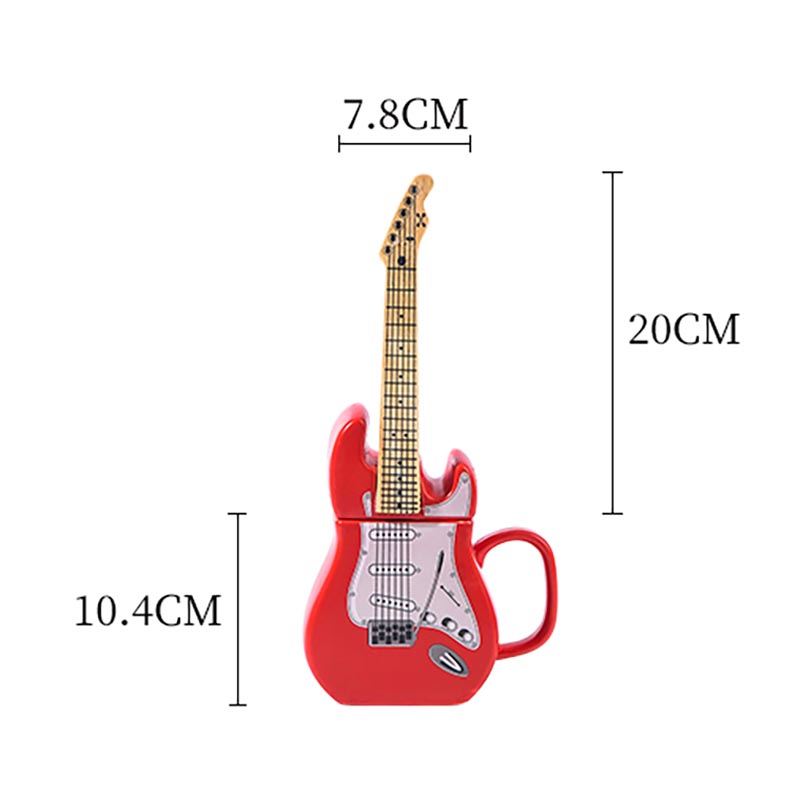 Guitar ceramic mug size chart 30.4cm height 450ml - Form Feast wholesale