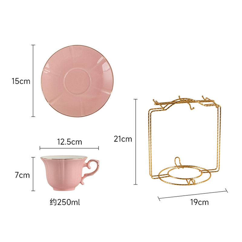 HA-2023 12-piece ceramic coffee cup and saucer set size chart 250ml - Form Feast wholesale