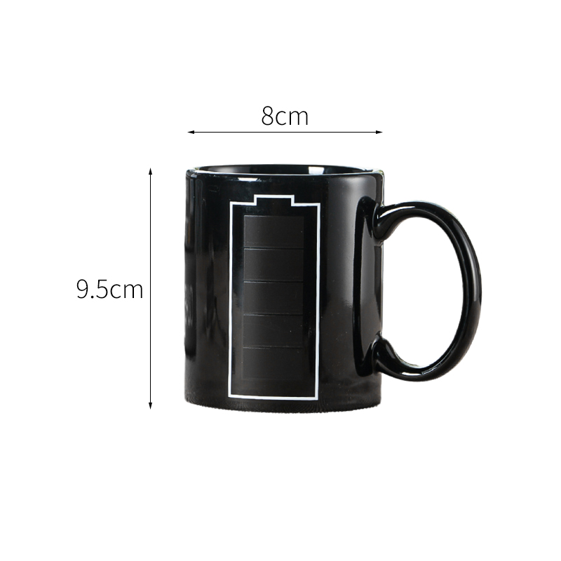 Battery color changing mug size chart 8cm x 9.5cm 330ml - Form Feast wholesale
