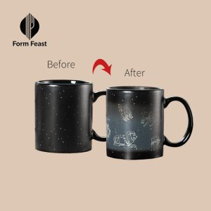 Black constellation color changing ceramic mug 330ml - Form Feast wholesale