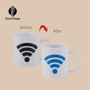 White WiFi color changing ceramic mug 330ml - Form Feast wholesale