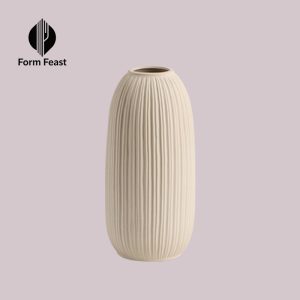Beige HG-8030L unglazed ceramic vase for dried and artificial flowers 26cm - Form Feast wholesale
