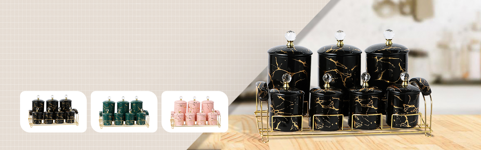 Ceramic storage jar sets for kitchen - Form Feast